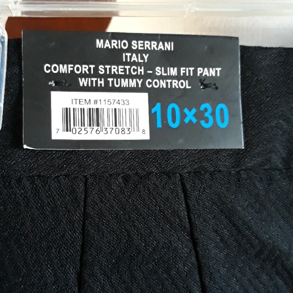 NWT Mario Serrani Black Slim Fit Pant - Picture 4 of 5